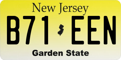 NJ license plate B71EEN