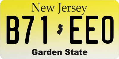 NJ license plate B71EEO