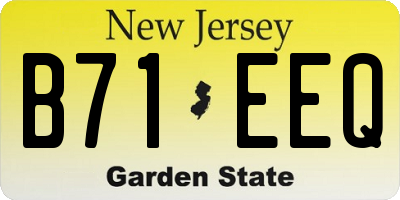 NJ license plate B71EEQ