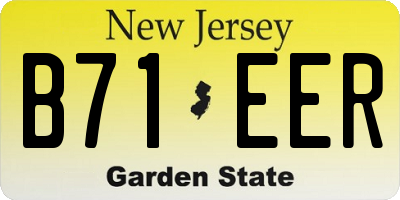 NJ license plate B71EER