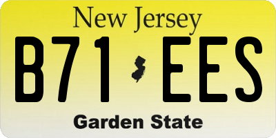 NJ license plate B71EES