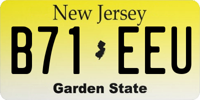 NJ license plate B71EEU