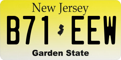 NJ license plate B71EEW