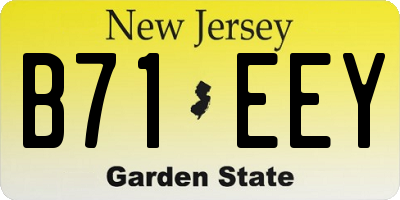 NJ license plate B71EEY