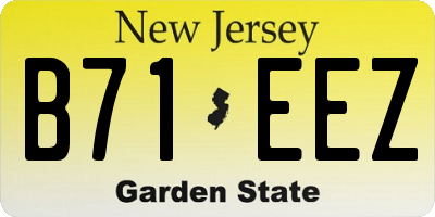 NJ license plate B71EEZ