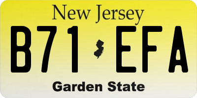 NJ license plate B71EFA