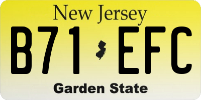 NJ license plate B71EFC