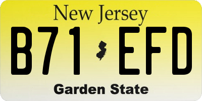 NJ license plate B71EFD