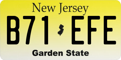 NJ license plate B71EFE