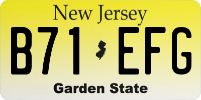 NJ license plate B71EFG