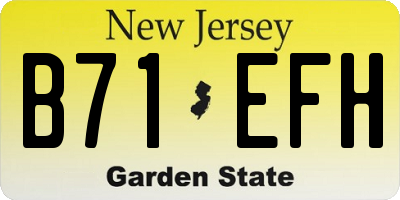 NJ license plate B71EFH