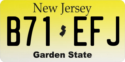NJ license plate B71EFJ