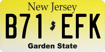 NJ license plate B71EFK