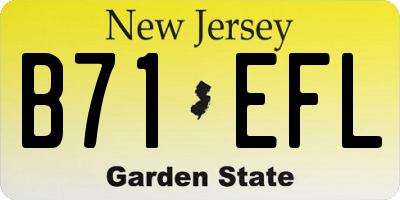 NJ license plate B71EFL
