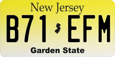NJ license plate B71EFM