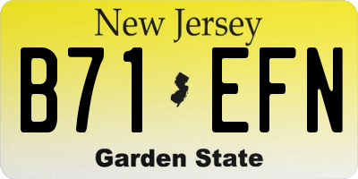 NJ license plate B71EFN