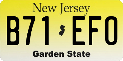 NJ license plate B71EFO