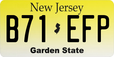 NJ license plate B71EFP