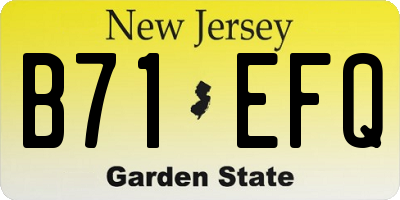 NJ license plate B71EFQ