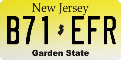 NJ license plate B71EFR