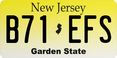 NJ license plate B71EFS