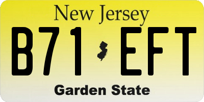NJ license plate B71EFT