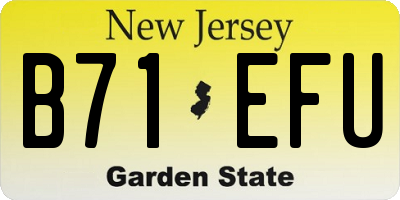 NJ license plate B71EFU