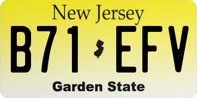 NJ license plate B71EFV
