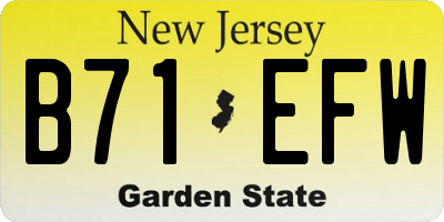 NJ license plate B71EFW