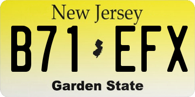 NJ license plate B71EFX