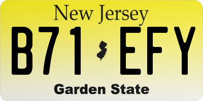 NJ license plate B71EFY