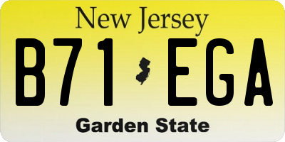 NJ license plate B71EGA