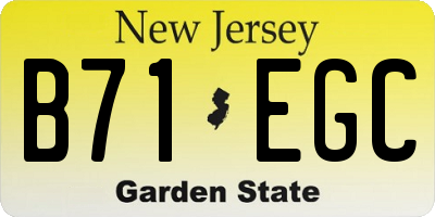 NJ license plate B71EGC