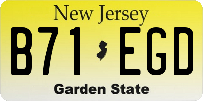 NJ license plate B71EGD