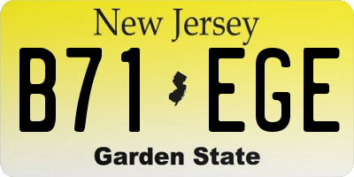 NJ license plate B71EGE