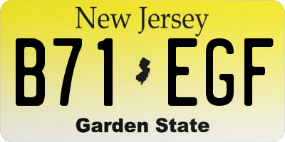 NJ license plate B71EGF