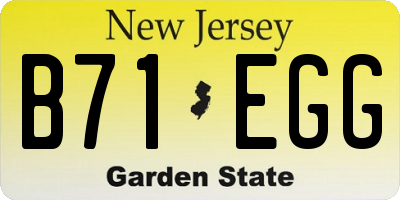 NJ license plate B71EGG