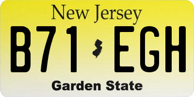 NJ license plate B71EGH
