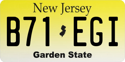NJ license plate B71EGI
