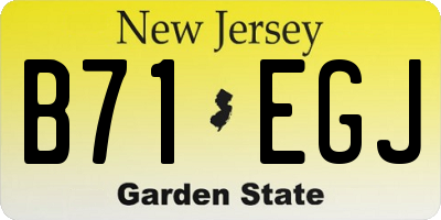 NJ license plate B71EGJ