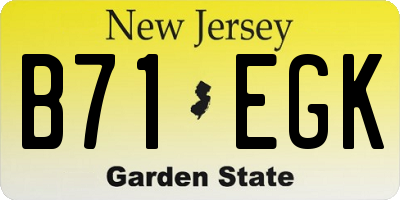 NJ license plate B71EGK