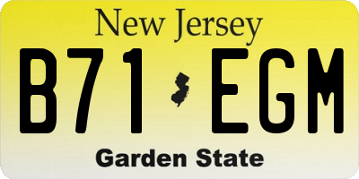 NJ license plate B71EGM
