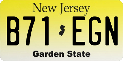 NJ license plate B71EGN