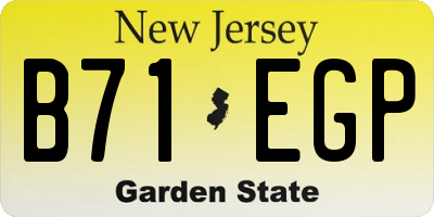 NJ license plate B71EGP