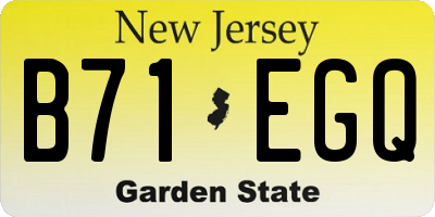 NJ license plate B71EGQ