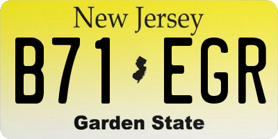 NJ license plate B71EGR