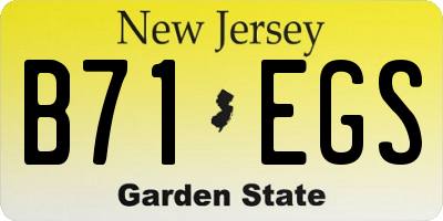 NJ license plate B71EGS