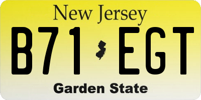 NJ license plate B71EGT
