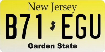 NJ license plate B71EGU