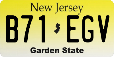 NJ license plate B71EGV